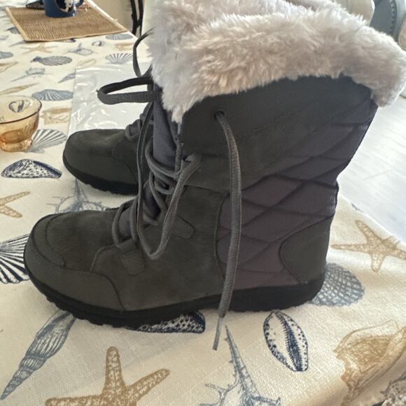 Columbia Ice Maiden II Boots Women's 10 Gray Waterproof Insulated Fur - Picture 1 of 14